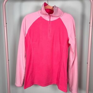 Columbia Women's Two-Tone Pink Quarter-Zip Sweater